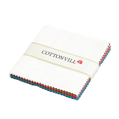 COTTONVILL 30COUNT Cotton Solid Quilting Fabric (5inch Square, 99-36color)