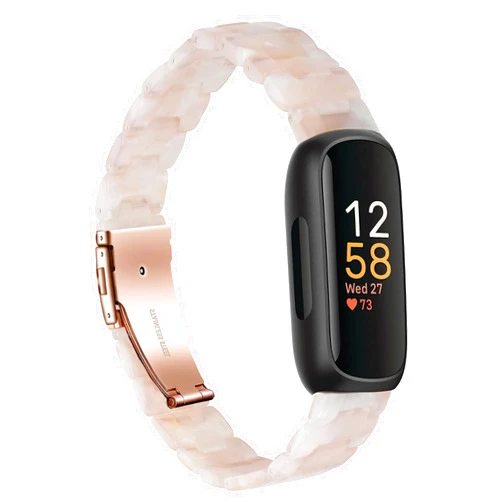 LAREDTREE Compatible with Fitbit Inspire 3 Band for Women, Resin Watch Band Replacement Strap Adjustable Wristband for Fitbit Inspire 3