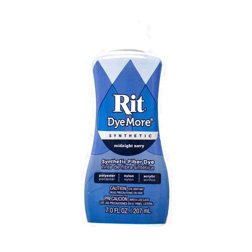 Craft County Synthetic Rit Dye More Liquid Fabric Dye – Wide Selection of Colors – 7 Ounces - Midnight Navy