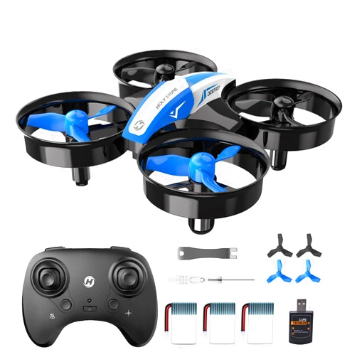 Holy Stone Mini Drone for Kids and Beginners RC Nano Quadcopter Indoor Small Helicopter Plane with Auto Hovering, 3D Flips, Headless Mode and 3 Batteries, Great Gift Toy for Boys and Girls, Blue