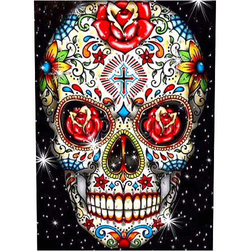 VONBOR Diamond Art Painting Kits Skull Diamond Art Kits for Adults， Full Drill Paint with Diamonds Skeleton Diamond dots ，DIY Dimond Paintings for Beginners 12x16inch
