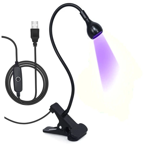 AORAEM Nail Lamp LED Nail Manicure Light Nail Polish Curing Lamps with Black Gooseneck and Clamp for Gel Nails