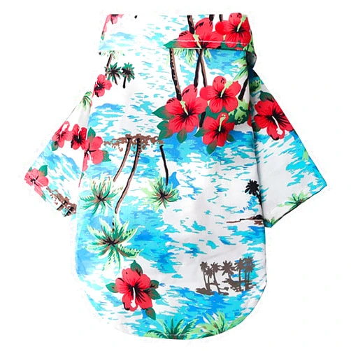 Kosiyi Dog Hawaiian Shirt Hawaii Style Summer Dog Clothes Boy Girl Breathable Cool Costume Beach Seaside Sweatshirt for Small Puppy Polo T-Shirt Pet Outfit, XL