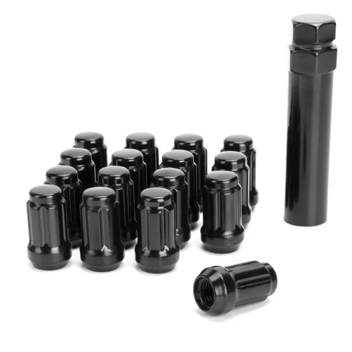 Dynofit ATV m12x1.5 Wheel Lug Nuts Black, Dynofit (16+1)12mmx1.5 Spline Lug Nuts Aftermarket for Polaris Ranger XP 900/1000, General 1000, RZR S 900, XP 1000, Pioneer 500, 700, 1000, 19mm/21mm Hex Key
