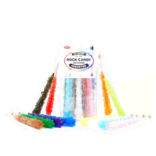 Espeez Extra Large Rock Candy Sticks: 12 Assorted Lollipop - Party Favors - Candy Buffet - Bulk Rock Candy Sticks for Birthdays, Weddings, Reception Candy, Decorationsand Baby Shower, Espeez Bulk Candy