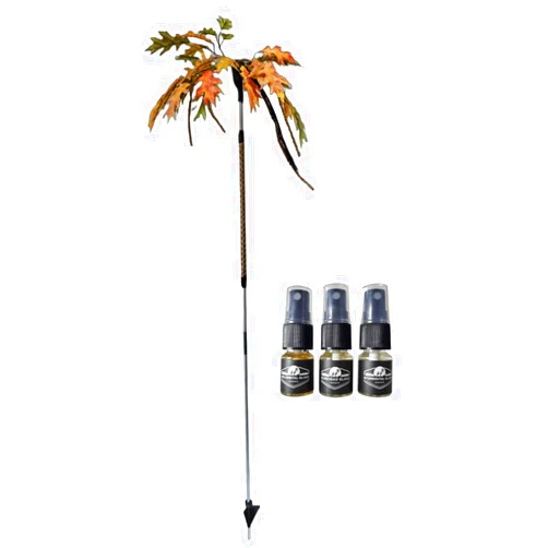 BuckStik All in One Vertical Ground Mounted Deer Licking Branch Mock Scrape System. Includes 3 Pack of Pure Deer Gland Scents (BuckStick)