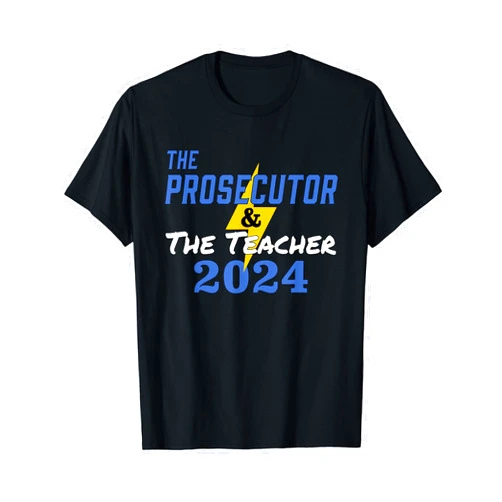 Leftique The Prosecutor & the Teacher 2024 Harris Walz Presidential T-Shirt