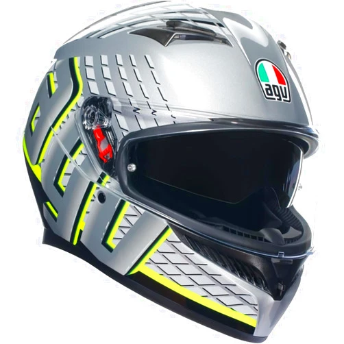 AGV K3 Fortify Motorcycle Helmet Gray/Fluo Yellow SM