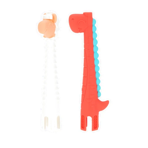 Nuby Tube Teether - (2-Pack) Baby Teething Toy - 3+ Months - Llama and Dinosaur