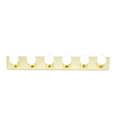 Nuvo SF77/190 Six Light Vanity, 36 in 6, Brass-Polished/Cast