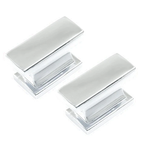Waziaqoc 10 Pack Polished Chrome Cabinet Knobs, 1.46 Inch(37mm) Single Hole Rectangle Cabinet Handles, Solid Cabinet Pulls for Bathroom Cabinets Dresser Drawers