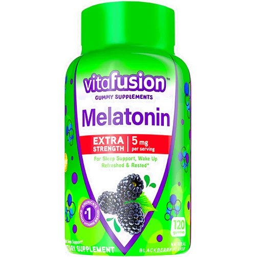Vitafusion Extra Strength Melatonin BlackBerry, 5mg, 120 Count (2 Bottles)