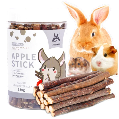 JONS NTY 330g Natural Apple Sticks Rabbit Chew Toys, Bunny Teething Toys, Easy to Store in Jar, Ideal for Rabbit, Guinea Pig, Hamster, Chinchilla, Chipmunks, Squirrels, Gerbils and other Small Animals