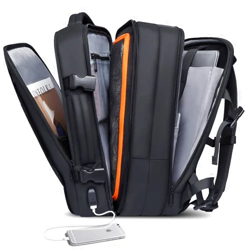 BANGE 35L Travel Backpacks,Weekender Expandable Carry-On Backpack for Airplanes, Waterproof 17.3 inch Laptop Backpack for Men and Women