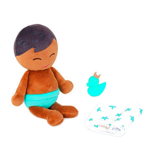 LullaBaby – 14-inch Washable Bath Baby Doll Boy – Soft Plush Body for Real Water Play – Blond Hair & Tub Accessories – Toddler Bath Toys – Kids Ages 2 Years Old & Up – Plush Baby Bath Doll - Boy