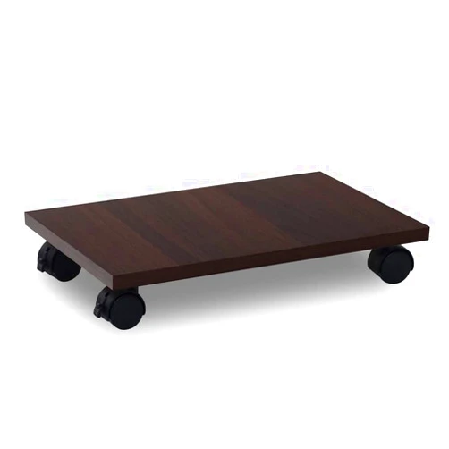 UNISHOP UniArt Heavy Duty Wooden CPU Trolley Computer Desktop Tower Stand with Locking Wheels (Brown, 15.75 x 9.06 Inch)