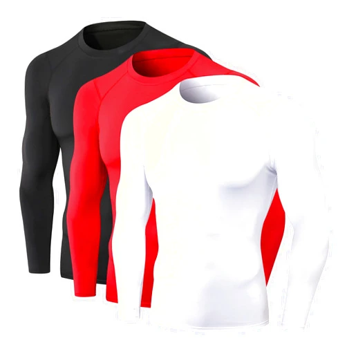 LEICHR 1/3 Pack Men's Compression Shirts Long Sleeve Athletic Workout Base Layer Quick Dry Fit Basketball Football Tops Undershirts