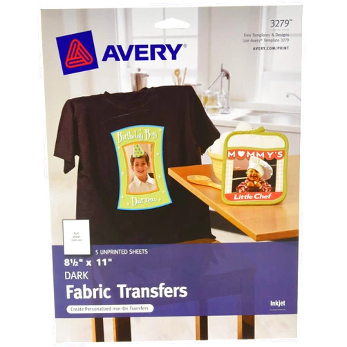 AVERY Dark Fabric Transfers, Inkjet, Matte, 8-1/2