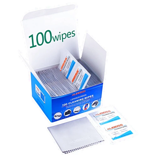 ALIBEISS Pre-Moistened Lens Wipes ALIBEISS Screen Wipes for Glasses, Camera,Tablets, Smartphone, Screens and Other Delicate Surfaces,Pack of 100