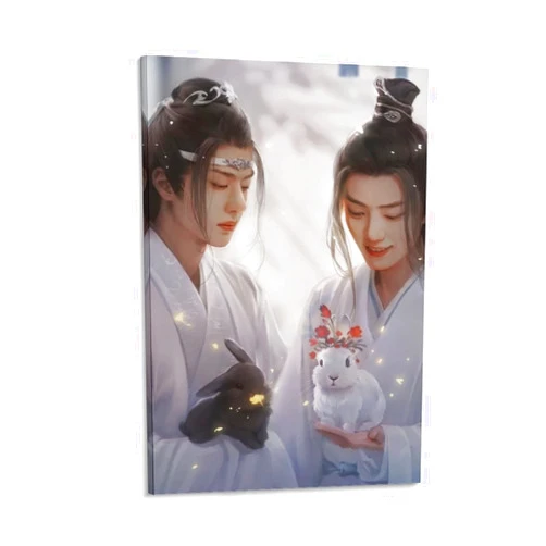BEBUSH The Untamed Xiao Zhan Wang Yibo Poster(2) Wall Art Paintings Canvas Wall Decor Home Decor Living Room Decor Aesthetic 08x12inch(20x30cm) Frame-Style