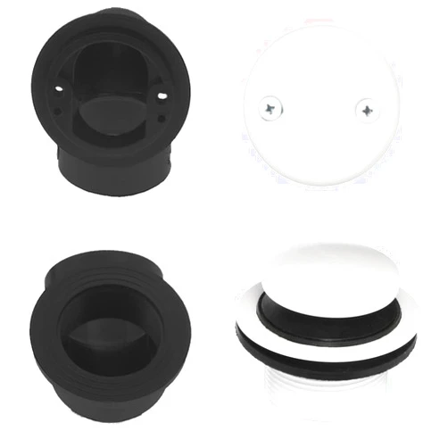 Westbrass Tip Toe Sch. 40 ABS Plumber's Pack with Two-Hole Elbow, Powder Coat White, D534-50