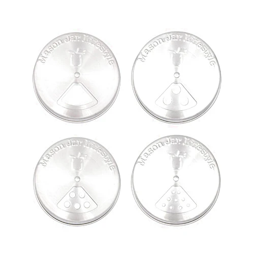 Mason Jar Lifestyle 4 Pack Stainless Steel Spice Shaker Lid for Mason Jars (Regular Mouth)