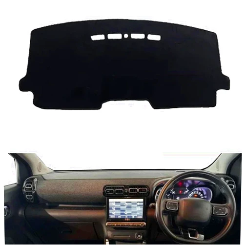 KYVQJDGS Fit for Citroen C3 Aircross 2017-2022 RHD, Dash Cover, Black Car Dash Mat Dashboard Cover, Multifunction Dash Mat, Car Accessories