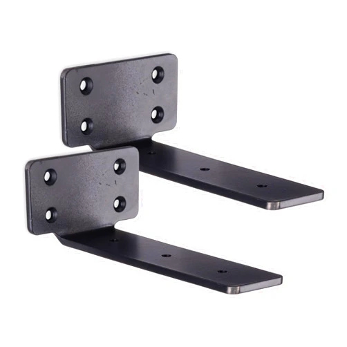 WADDELL Floating Shelf Bracket (Small, 2 Count) | Sturdy Steel Construction with Pre-Drilled Countersunk Holes | Modern Minimalist DIY Home Decor Black L Brackets for Shelving | 3.125