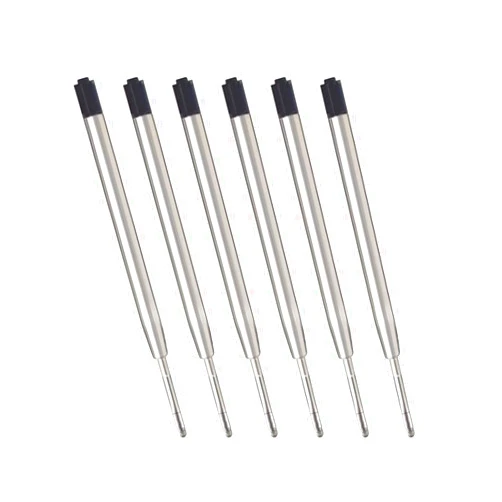ChaoQ,Black Ink Refills (6pcs), Replaceable Ballpoint Pen Refills, 1mm Medium Tip - Black
