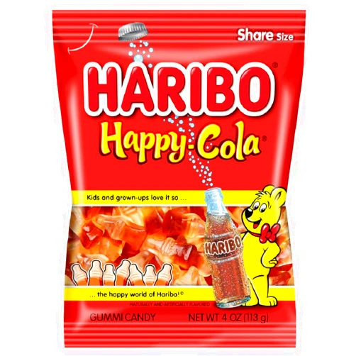 Haribo Gummi Candy, Happy-Cola, 4 oz. Bag (Pack of 12)