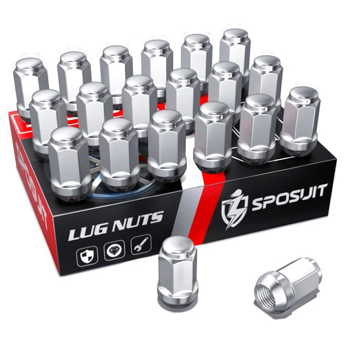 Sposuit M12x1.25 Lug Nuts - Replacement for 1994-2024 Subaru Outback, 2013-2024 Crosstrek, 1997-2024 Forester, 2019-2024 Ascent, 1992-2024 Impreza - Closed End Chrome Lug Nut(20 Pcs)