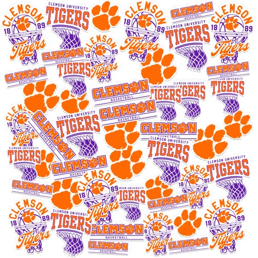 GRAPHICS & MORE Clemson University Basketball Sports 50ct Vinyl Large Deluxe Stickers Variety Pack - Laptop, Water Bottle, Scrapbooking, Tablet, Skateboard, Indoor/Outdoor