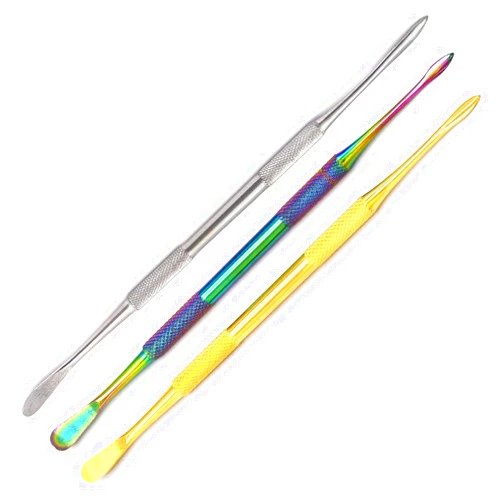 GS Online Stainless Steel Double-Sided Spear Point & Smoother Scoop Wax & Clay Sculpting Tool (3 Mix Colors)