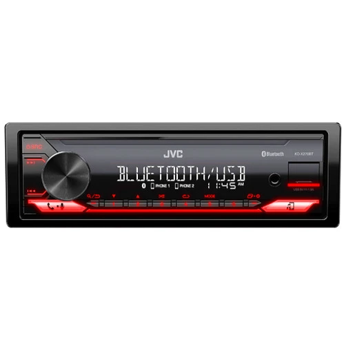JVC KD-X270BT Bluetooth Car Stereo w/USB Port – AM/FM Radio, MP3 Player, High Contrast LCD, 50 Watts, Detachable Face Plate – Single DIN – 13-Band EQ