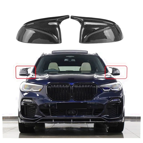 TanReborn M Style Real Carbon Fiber Mirror Cover Caps Fit for X5 G05 X6 G06 X3 G01 X4 G02 Accessories,2PCS M Performance Sport Side View Mirror Housings Replacement