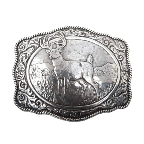 Nocona Boots Nocona Men's Crumrine Silver Deer Scaloped Buckle