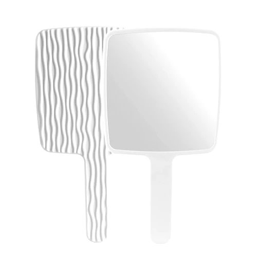 Jasefa Hand Mirror, Handheld Mirror with Handle for Makeup, Portable Cute Hand held Mirror for Shaving, Travel Men & Women(White)