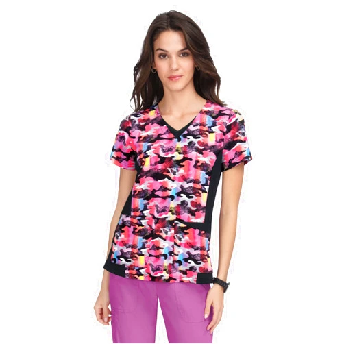 KOI Lite 1057PR Women's Nadi Top Colorful Camo 2XL