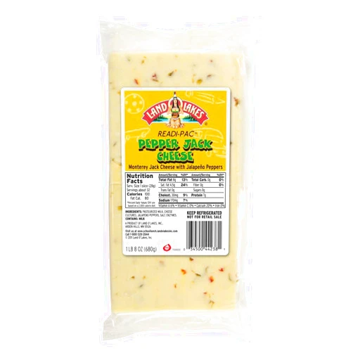 Land O Lakes Readi Pac Monterey Jack Cheese with Peppers, 1.5 Pound -- 8 per case.
