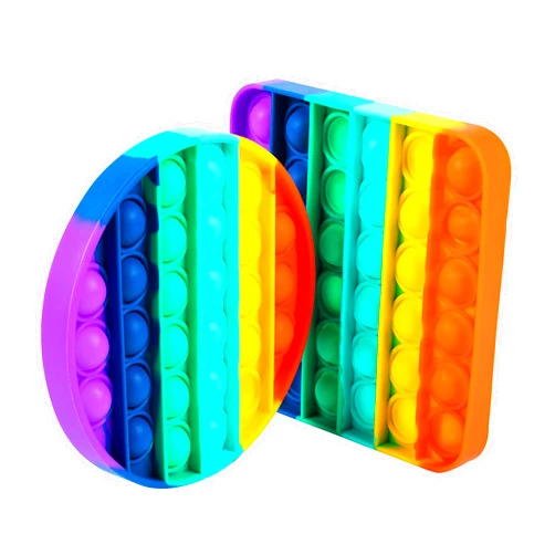 TOTTI All-New Totti Pop Fidget Toy Satisfying Big Push Pop Bubble Fidget Sensory Toy Stress and Anxiety Relief Novelty Gift for Both Kids & Adults - Pack of 2 in Rainbow