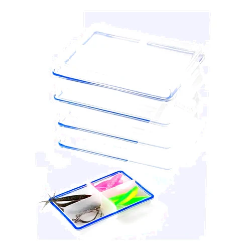 GOESUP 4 Pack Mini Fishing Tackle Storage Box Waterproof Tackle organizer Pocket Fishing Box for Hook Fly Tying Beads Lures