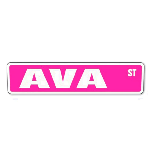 SignMission AVA Street Sign Childrens Name Room Sign | Indoor/Outdoor | 24