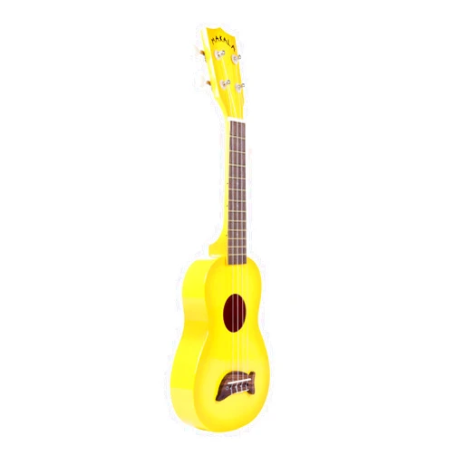 Kala Brand Music Co. Makala Dolphin, 4-String Ukulele, Right, Yellow Burst, Soprano (MK-SD/YLBURST)