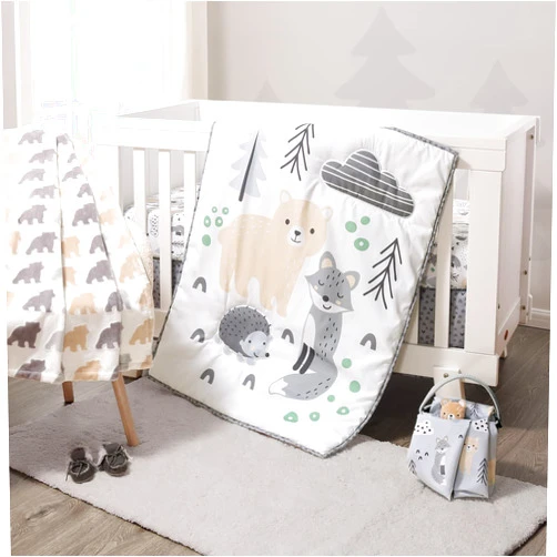 The Peanutshell Woodland Crib Bedding Set, 5 Pieces, Forest Creatures