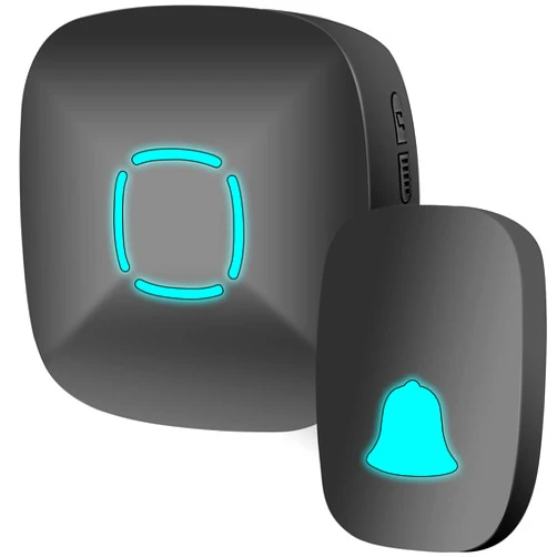 Lovin Product Doorbell, Lovin Product Waterproof Wireless Doorbell Chime Kit with 36 Chimes, Adjustable Volume; 1000feet Operating, with Sound LED Flash Door Bell for Home (1 Receiver x 1 Push Button) Black