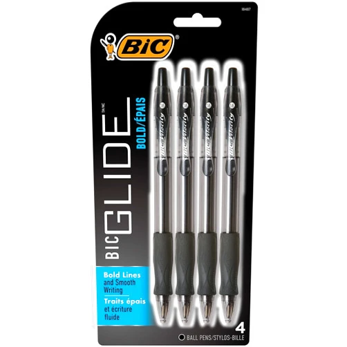 BIC 859025 Velocity Retractable Ballpoint Pens Bold Point Black Ink