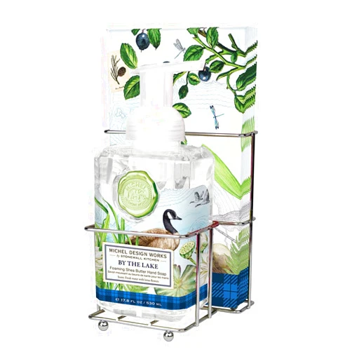 Michel Design Works Scented Foaming Hand Soap and Napkin Caddy Set, By the Lake