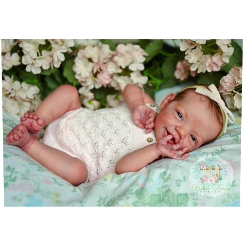 RXDOLL Anatomically Correct Baby Girl 20 inch Soft Vinyl Full Body Silicone Reborn Baby Dolls Sweet Smile Newborn Baby Dolls Girl Realistic Baby Doll Waterproof Toy Gifts