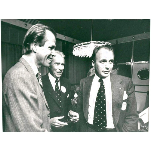 Vintage photo of Eric Kr246;nmark with Gosta Bohman and Staffan Burenstam Linder