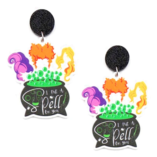 BooNique FOR MY UNIQUE BOO Spooky Halloween Witch Earrings, Witch Costume Accessories, Halloween Party Favors, Fun Merch, Halloween Gifts